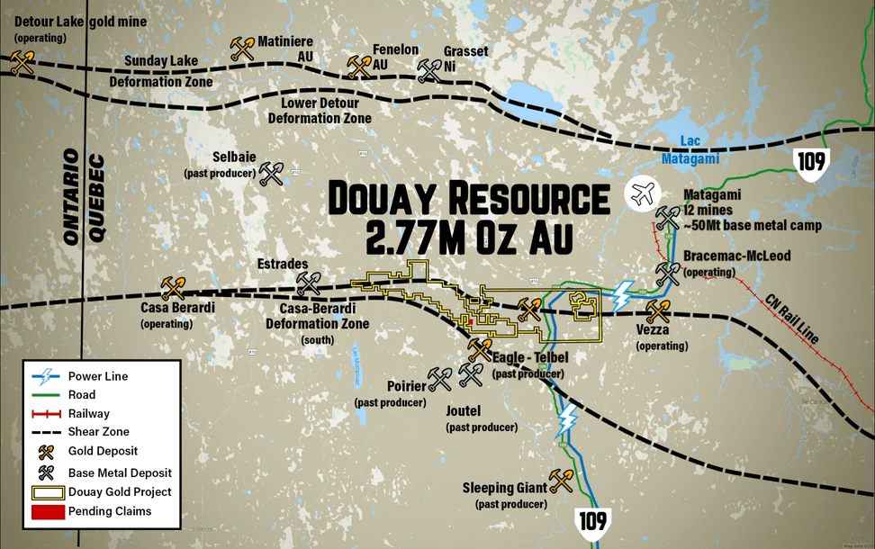 Douay Gold Project Property Map